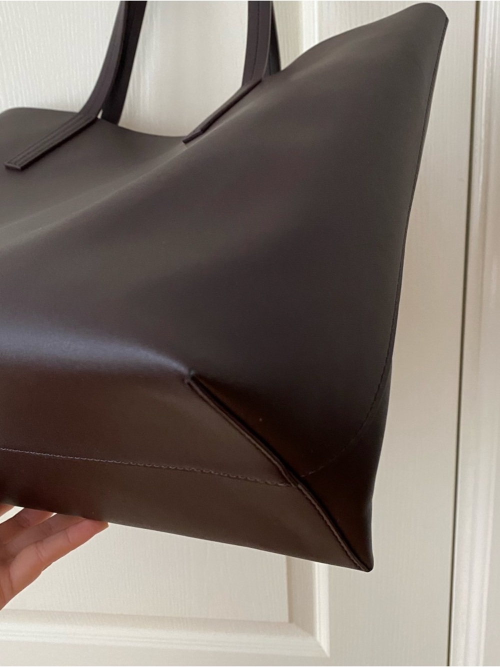 $275 Everlane Made in Italy Dark Brown The New Day Market Tote Bag XL Size - Picture 7 of 15
